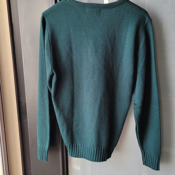 Vintage BARREL Sweater Size Small V Neck Made in USA Green Long Sleeve - Picture 2 of 8